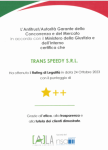 TRANS SPEEDY RATING DI LEGALITA'